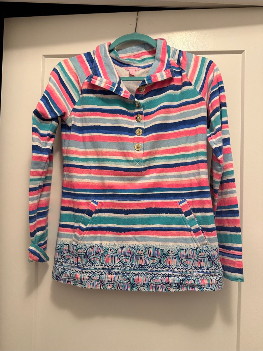 Lilly Pulitzer Striped Sweatshirt in Pink, Teal & Blue
